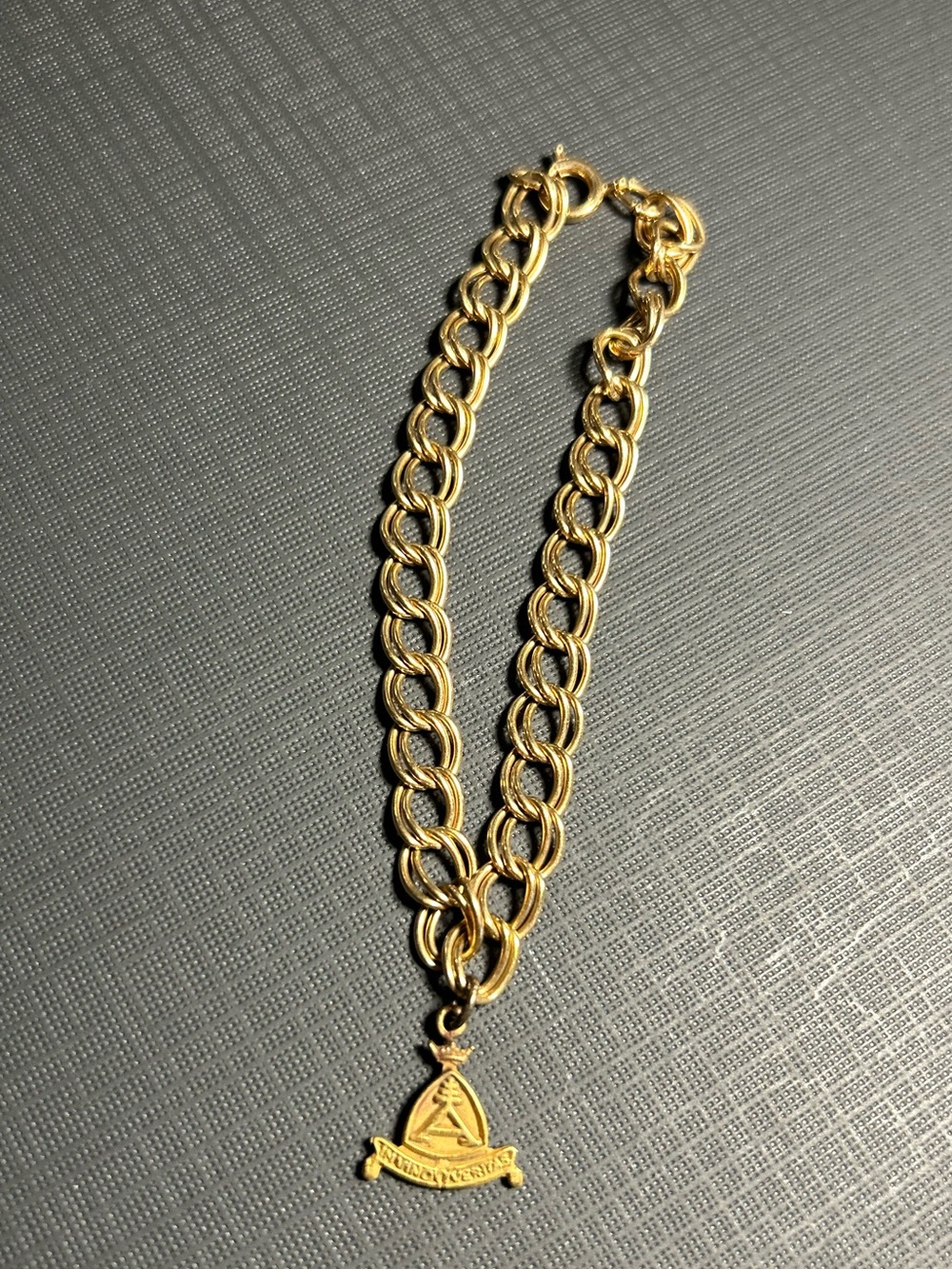 VINTAGE Inventas Gold-Tone Double Link Pendant Necklace